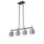 Luminaire suspendu réglable en verre fumé à 4 lampes