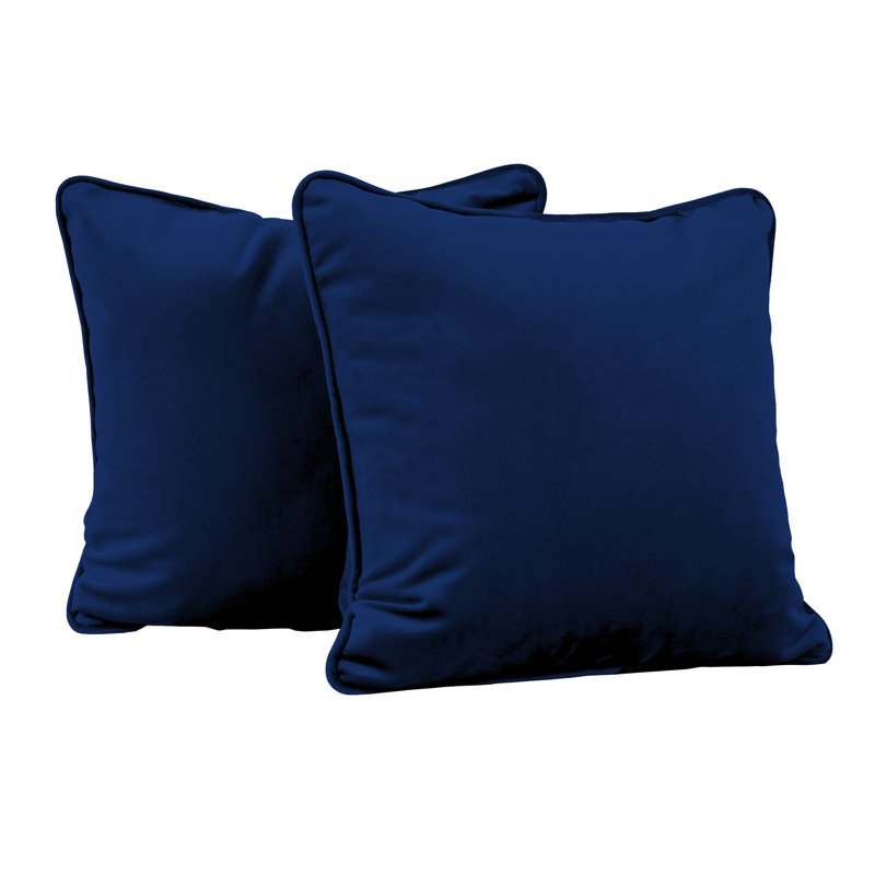 Rectangle Lumbar Microfiber Pillow with Piping, 2-pack, Eclipse, Square 15"