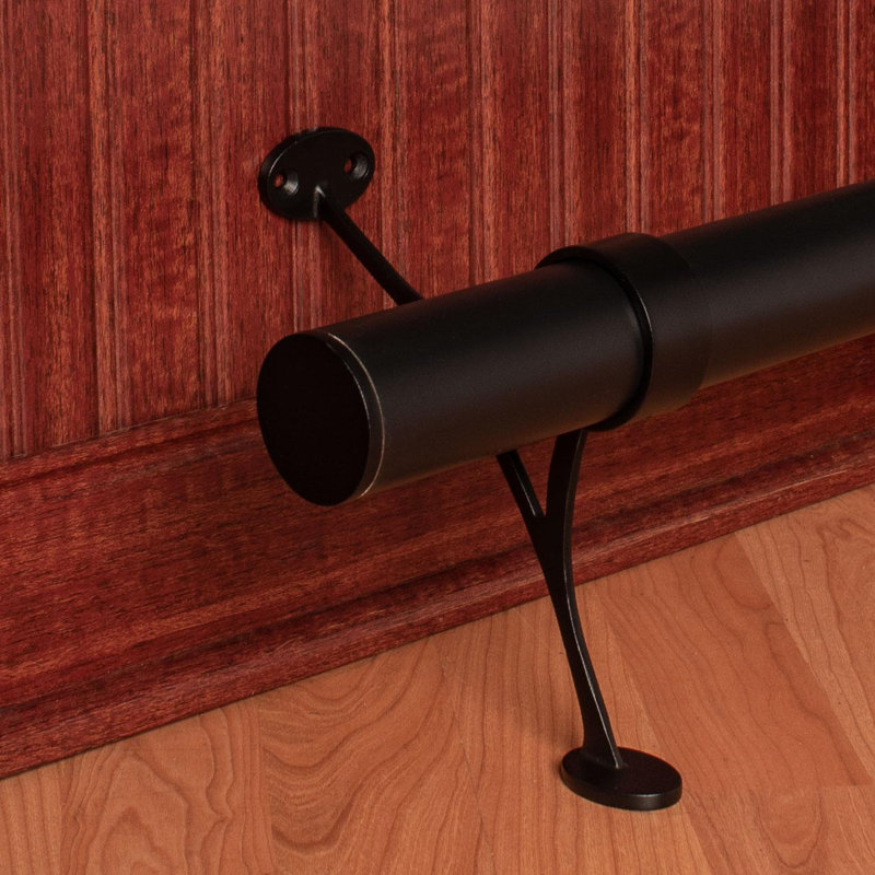 Support pour balustrade de 2 po Outwater, 6,69 po de hauteur, paquet de 2, Noir mat
