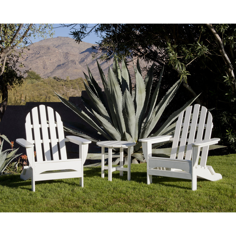 Ensemble Adirondack pliant POLYWOOD Classics 3 pièces, Blanc