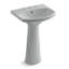 Cimarron® 26.81" Vitreous China U-Shape Pedestal Bathroom Sink with Overflow-10940876-19195628