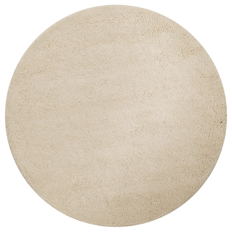 Handmade Berber Wool Rug In Cream, Round 200cm
