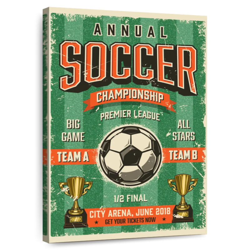 Affiche de soccer, H 48 po x l 32 po