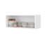 Armoire murale de cuisine blanche avec partie de rangement ouverte, à l'abri de l'écaillage, garde les bols à épices en bon état, secteur de 12 pouces de haut, traité pour ternir, ranger les pots, dimensions 12 x 30 x 12,5