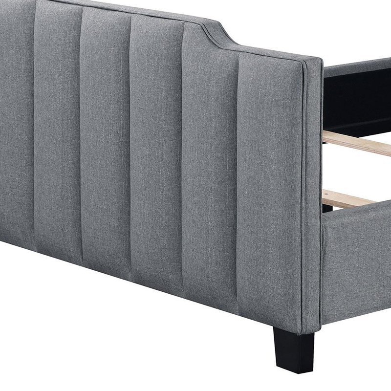 Upholstered Full Panel Bed Light Grey, Full / Double