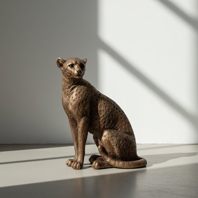 Statue de panthère en bronze, sculpture sculpture de panthère décorative de table