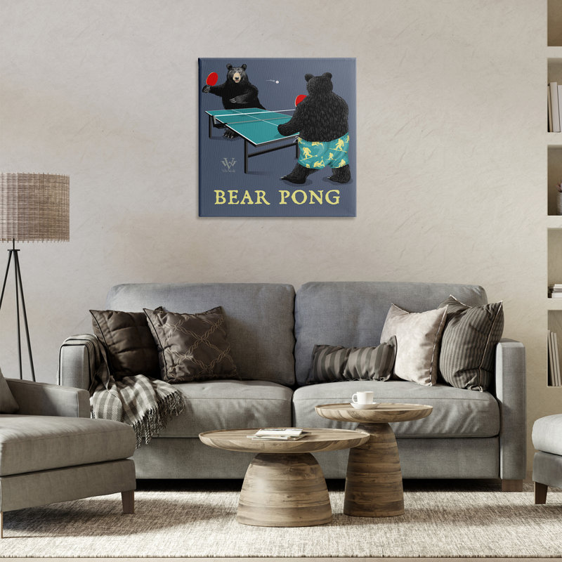 «Bear Pong Animal Humor», conception par Jim Baldwin, H 24 po x l 24 po