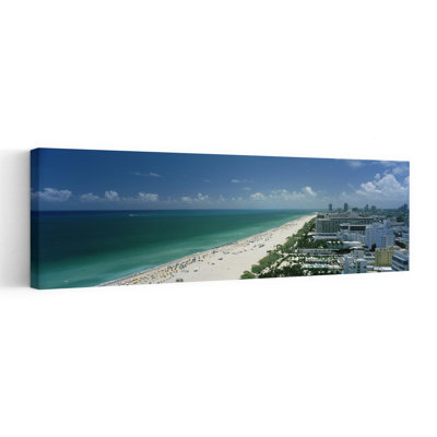 City at the beachfront South Beach Miami Beach Florida USA 1 Piece Wrapped Canvas Panoramic Wall Art