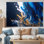 Ice Paint Splash I - Abstract Spirals Framed Canvas Print