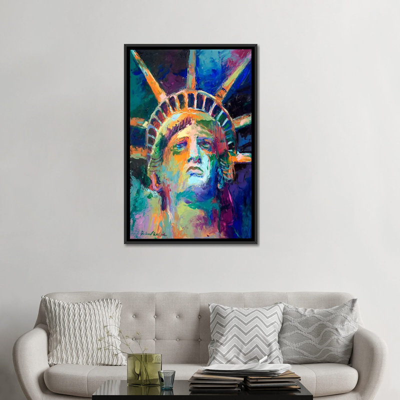 Bunche " Statue " by Richard Wallich, 26" H x 18" W x 1.5" D, Black Framed Canvas, No Mat