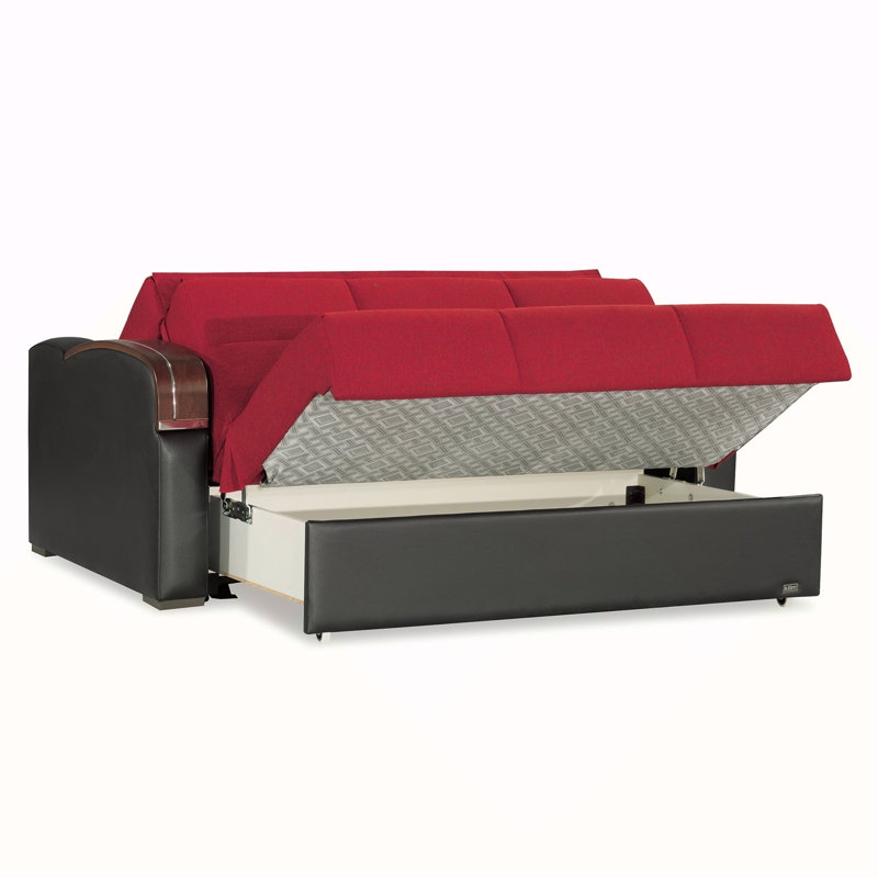 Causeuse convertible avec rangement Primenest Slumbercore, confortable et élégante pour la vie moderne, Rouge