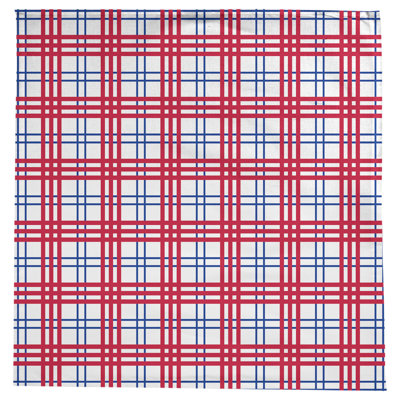 Nappe carrée en mélange de coton à carreaux