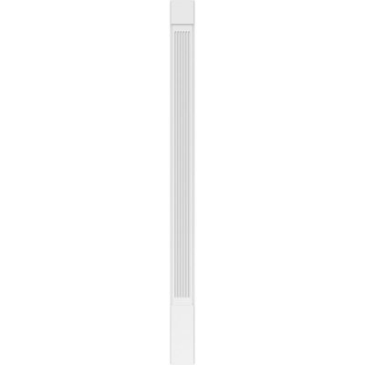 TruCraft Fluted Pilaster w/ Standard Capital & Base, 6"W x 48"H x 2"P, Base Can Be Trimmed Up To 6 5/8", Architectural Grade PVC, Sold As Pair