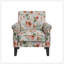 Chaise d'appoint Barnet en orange pastel et vert floral avec pieds en bois massif-132760926