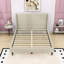 Lit plateforme tapissier en velours avec pieds-687277873