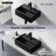 Horow 450mm L x 310mm W Matte Black Ceramic Basin Rectangular Bathroom Sink 