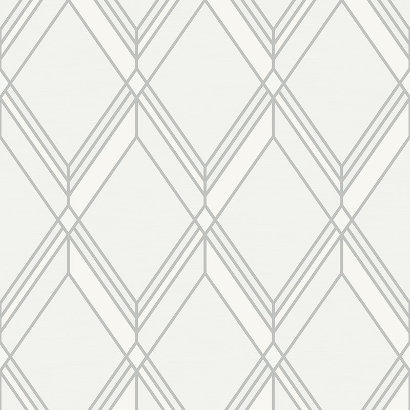 Papier peint L 27 pi x l 27 po Asja, Argent métallique