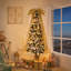 Sapin de Noël artificiel floqué de 1,8 m (6 pi) avec lumières et neige pour les fêtes