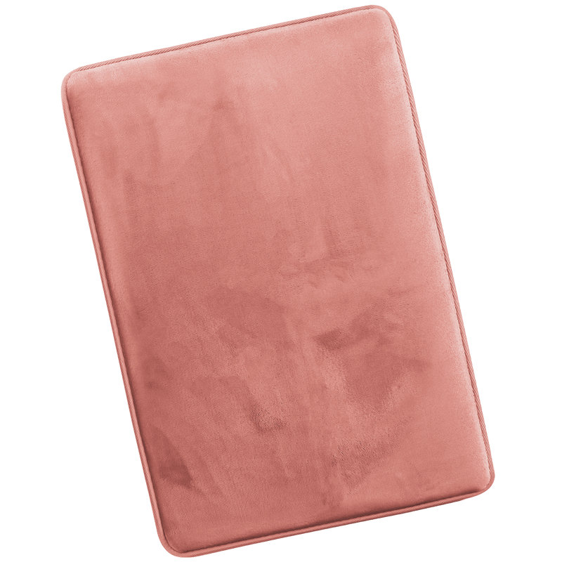 Ultra Soft and Absorbent Memory Foam Bath Rug Set with Non-Slip Backing, Large: 32" L x 20" W, Misty Rose