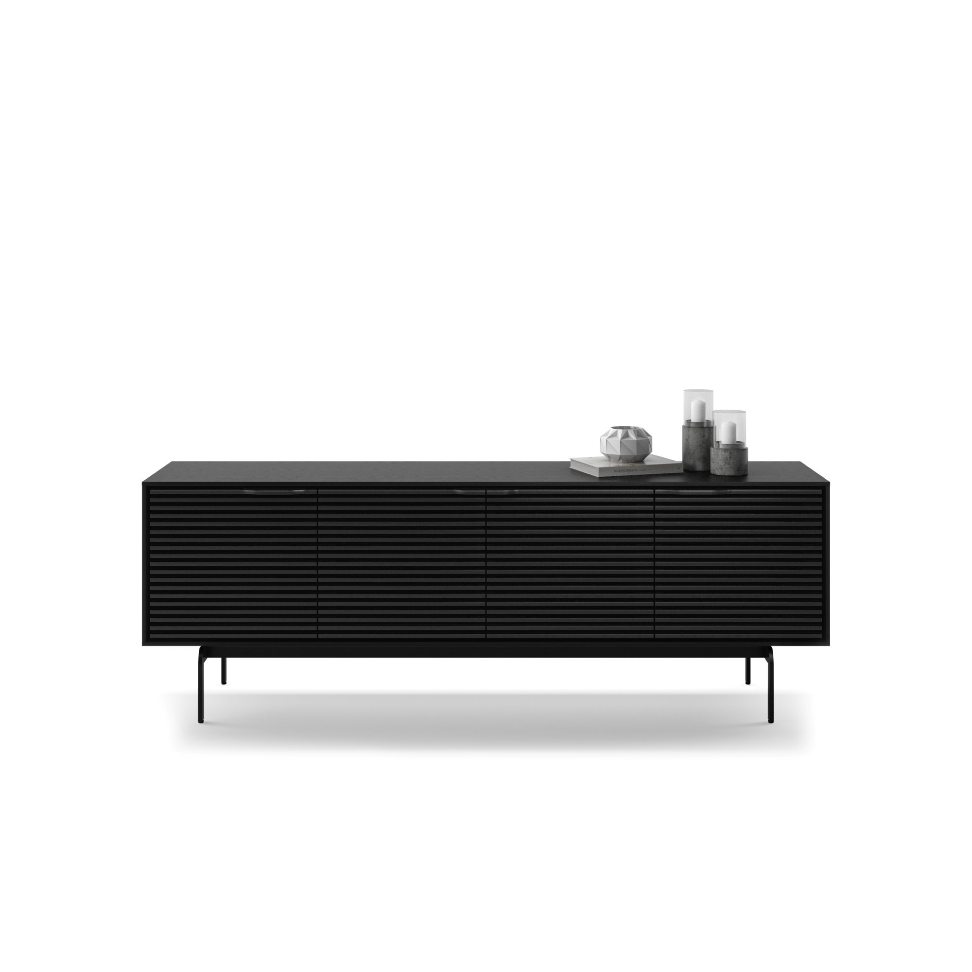 Align 81'' Media Console, Ebonized Ash, 28.5”H x 81”L x 18”W