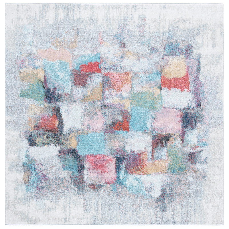 Jelliff Performance Abstract Rug, Square 6'7"
