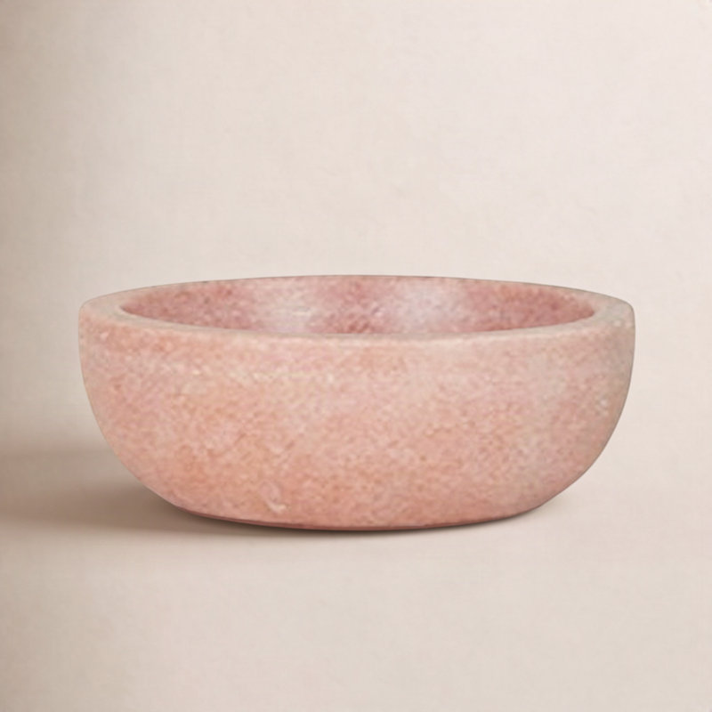 Simple Marble Decorative Bowl, 2" H x 5" W x 5" D, Pink