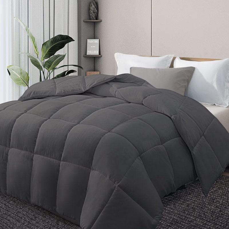 Édredon en microfibre , Gris foncé