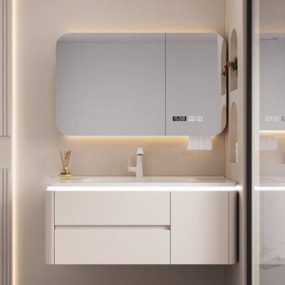 Armoire de salle de bain luxueuse crème