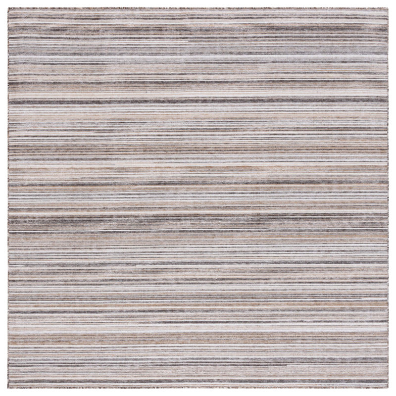 Zurich Flat Weave Performance Striped Rug, Square 6'