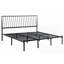 Lit plateforme grand / très grand en métal avec finition noire Aucun sommier tapissier requis, assemblage facile