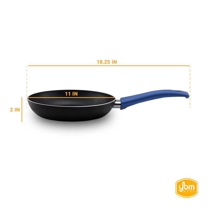 Poêle à frire anti-adhérent home ybm, 11 po, Bleu