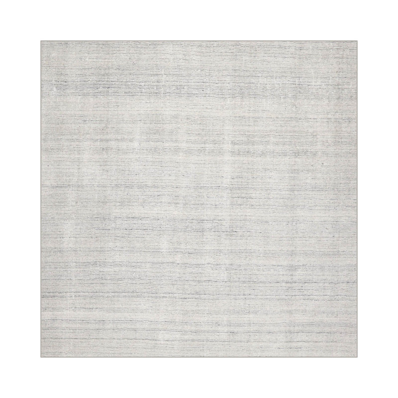 Tapis oriental blanc touffeté à la main multicolore texturé contemporain, Tapis de couloir 3 pi x 12 pi