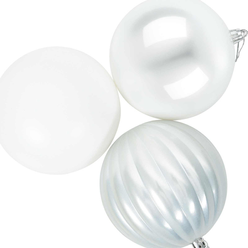 Christmas Ball Set Plastic Christmas Ball Ornaments, Ø 25 cm (3 pcs), White