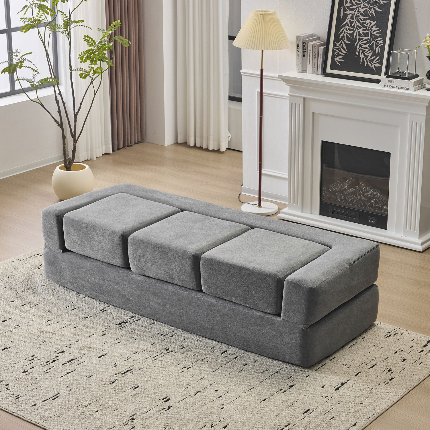 Latitude Run® Convertible Sectional Sofa with 3 Footrests, High Rebound ...
