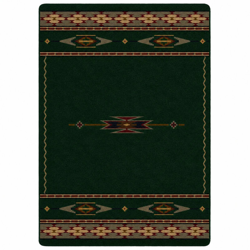 Alminus Signature Eagle Canyon Emerald Southwestern Area Rug, Rectangle 10'9" x 13'2"