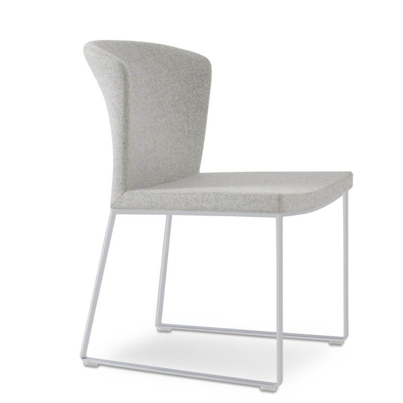 Capri Sled Solid Back Side Chair, Dark Gray