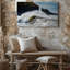 Toile, "Un paysage marin dramatique", art mural de falaises avec des textures complexes d'eau-1732424355