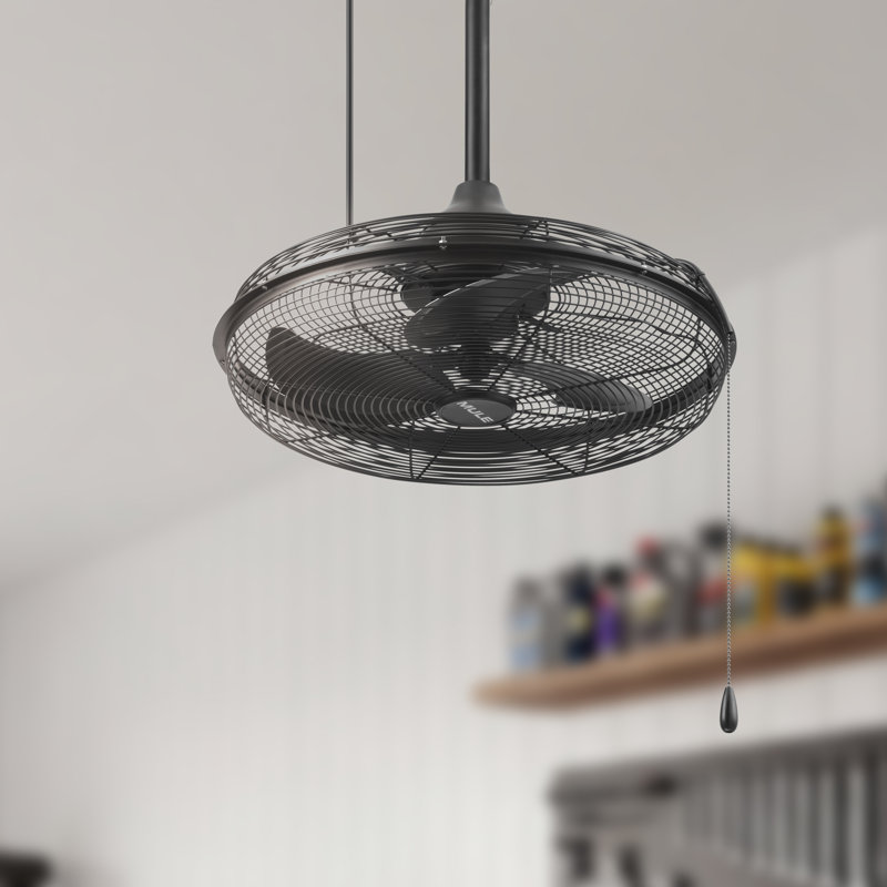 Mule 20" Matte Black Wet Rated Outdoor Plug-In Ceiling Fan with Pull Chain