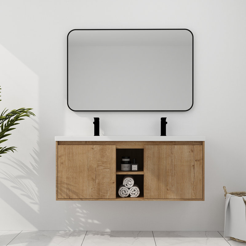 Ensemble de meuble-lavabo simple 47,6 avec comptoir Haillie
