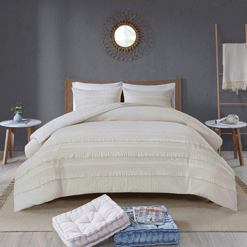 Housse de couette en coton Seersucker - double / grand, qualité respirante moderne