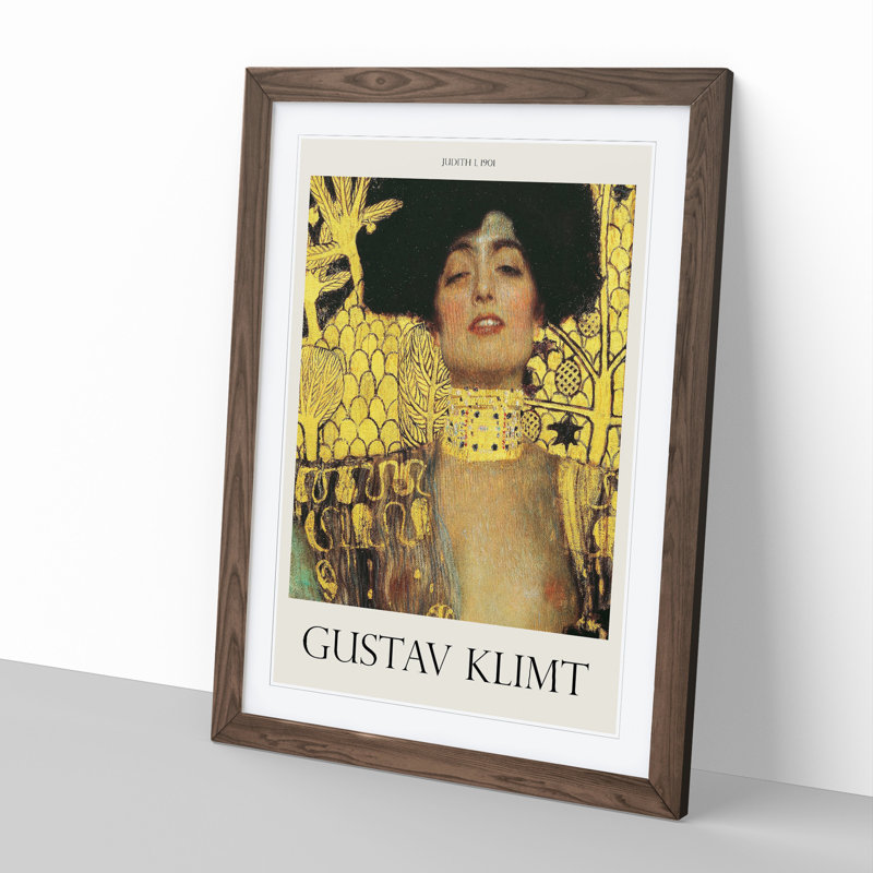 Judith by Gustav Klimt - Picture Frame Art Prints, 65cm H x 48cm W x 2cm D, Walnut Framed Framed