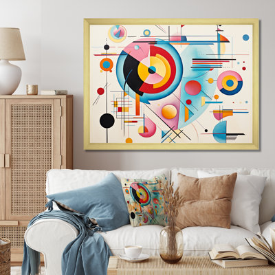 Blue And Pink Abstract Geometric Vision 2 - Geometric Wall Art