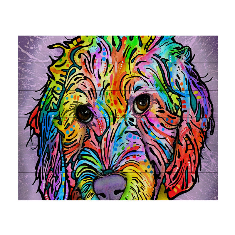 «Sweet Poodle», impression, H 18 po x l 22 po x P 0,5 po, Latte en bois, Aucun mat