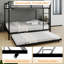 Lit superposé en fer carré durable avec rails de sécurité, look minimaliste moderne, assemblage facile et performance longue durée - Grand-1844300407