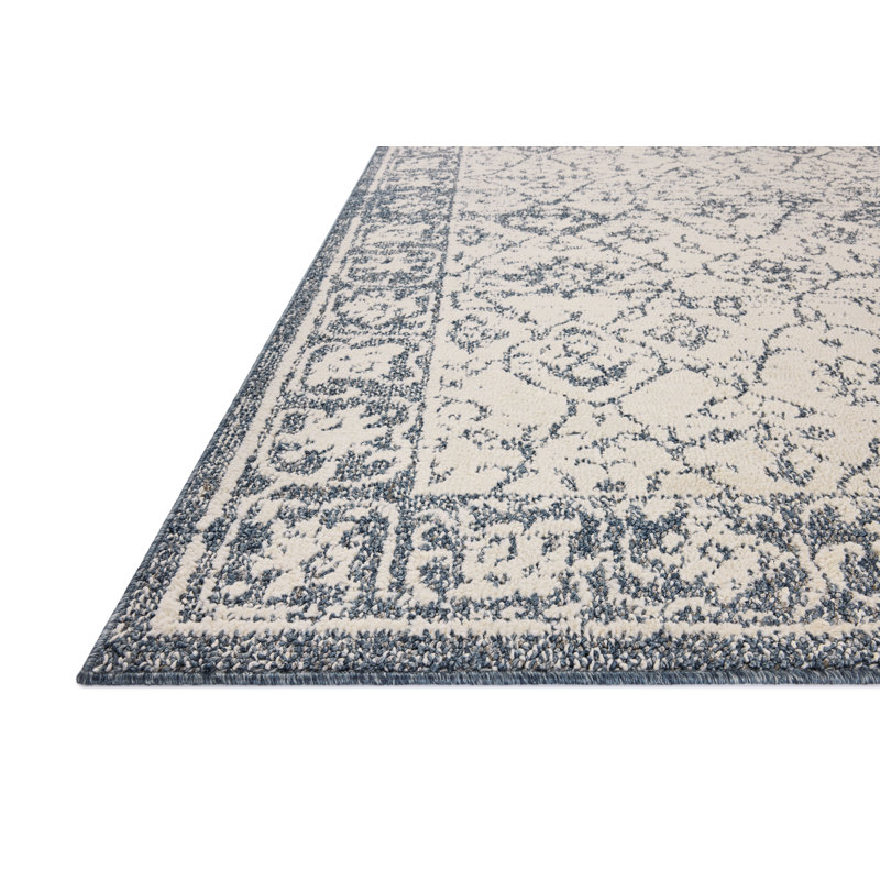 Tapis ivoire / bleu Magnolia Home par Joanna Gaines Gigi, Tapis de couloir 2 pi 7 po x 10 pi