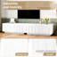 Meuble télé moderne blanc et table basse, conception arquée pour une esthétique, configuration polyvalente combinée, rangement spacieux dans 8 tiroirs, différents espaces de vie convenables, fait de style et de table,-1693827996-1693827970