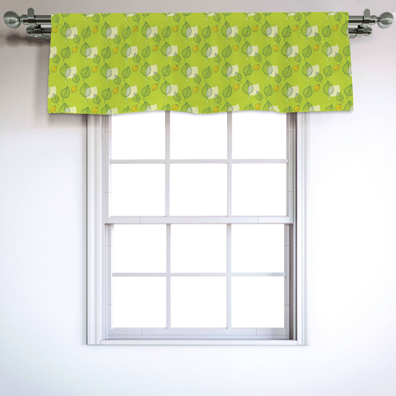 Sateen Floral Ruffled Window Valance
