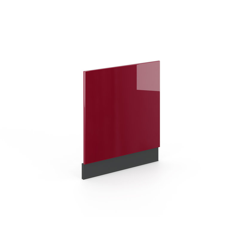 Villas Wood Dishwasher Panel, 67.4cm H x 60cm W, Red/Dark grey