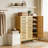 Bamboo Shoe Rack Cabinet Freestanding Shoe Organizer With 5-Tier Shelves And Ventilated Slatted Doors-1861246349