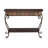 Metal Embossed 1 Shelf Floral Console Table with Ornate Scroll Legs